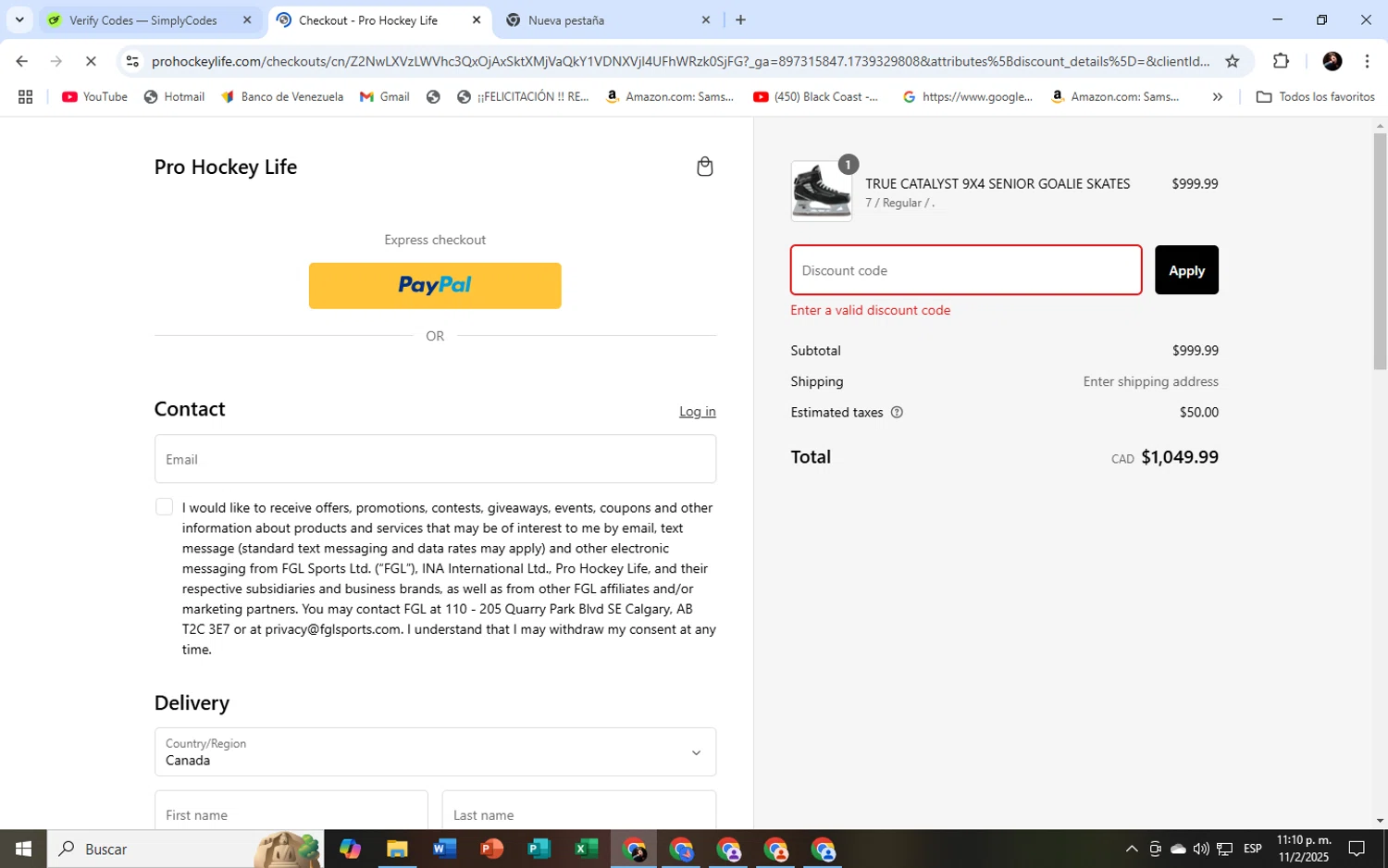 Pro Hockey Life promo code screenshot showing code SAVE20 applied at Pro Hockey Life checkout page. Uploaded by SimplyCodes community member WiseScholar9036 on Feb 12, 2025
