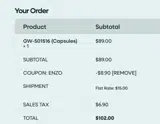 Project Amino coupon verification screenshot