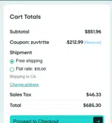 Project Amino coupon verification screenshot