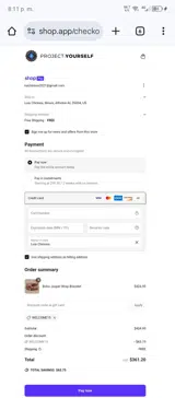 WELCOME15 coupon verification screenshot