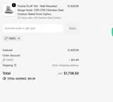 Proline Range Hoods coupon verification screenshot