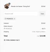 PROMO25 coupon verification screenshot