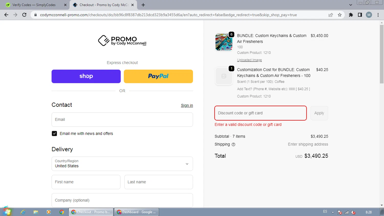 Promo by Cody McConnell promo code screenshot showing code BOXING26 applied at Promo by Cody McConnell checkout page. Uploaded by SimplyCodes community member AJOTAA on Dec 29, 2025