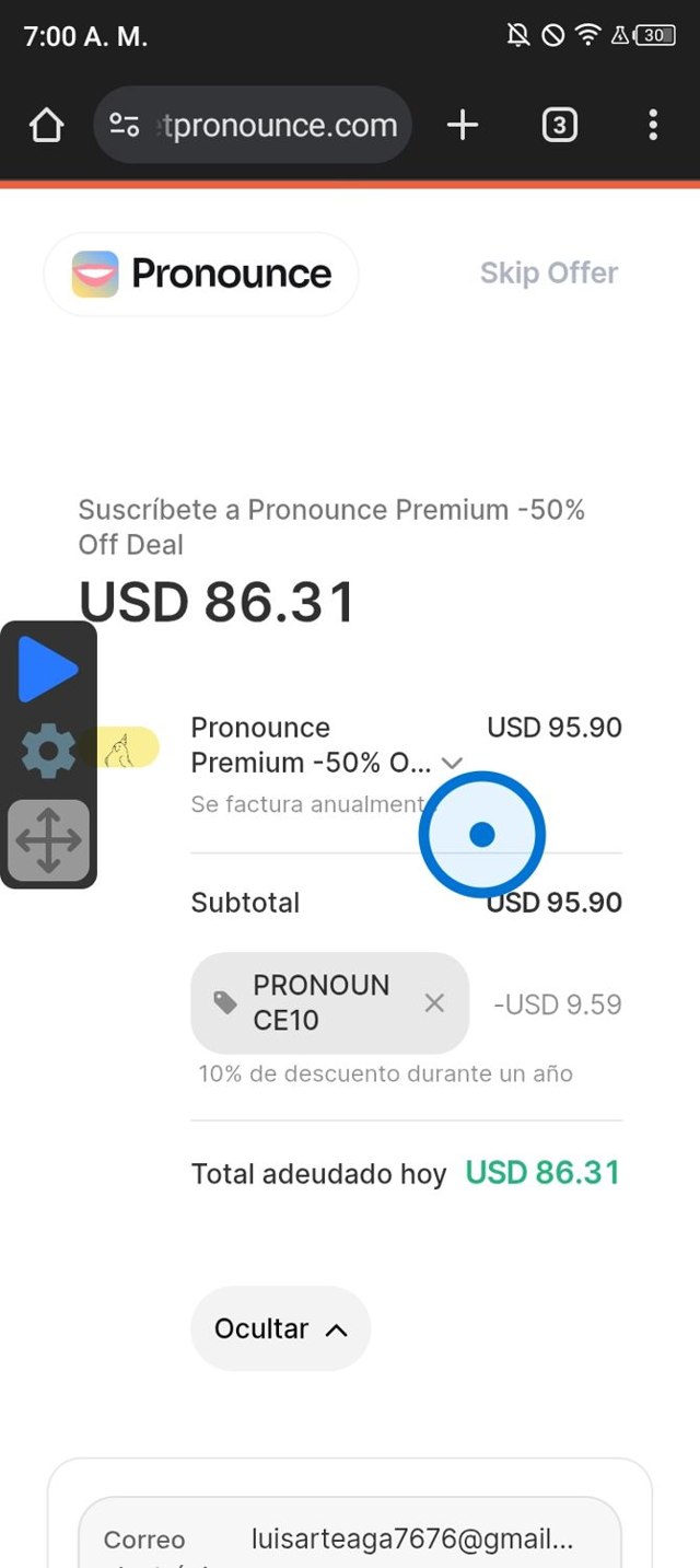 Pronounce checkout page showing Pronounce promo code box | Screenshot taken by SimplyCodes community member on Mar 20, 2025