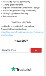 Proofread Anywhere coupon verification screenshot