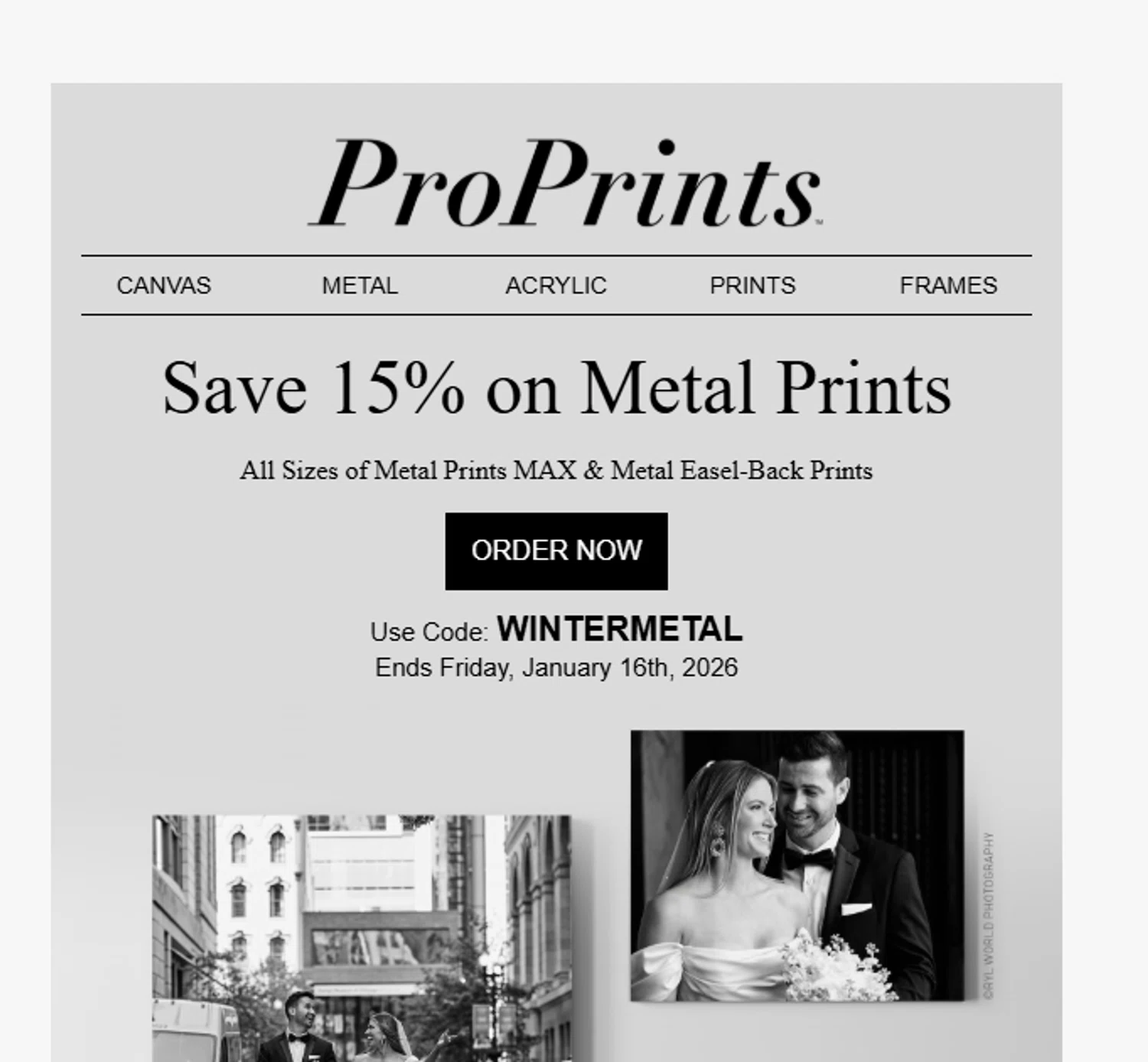 Pro Prints discount code screenshot showing code WINTERMETAL applied at Pro Prints checkout page. Uploaded by SimplyCodes community member valeriaantonieta on Jan 12, 2026