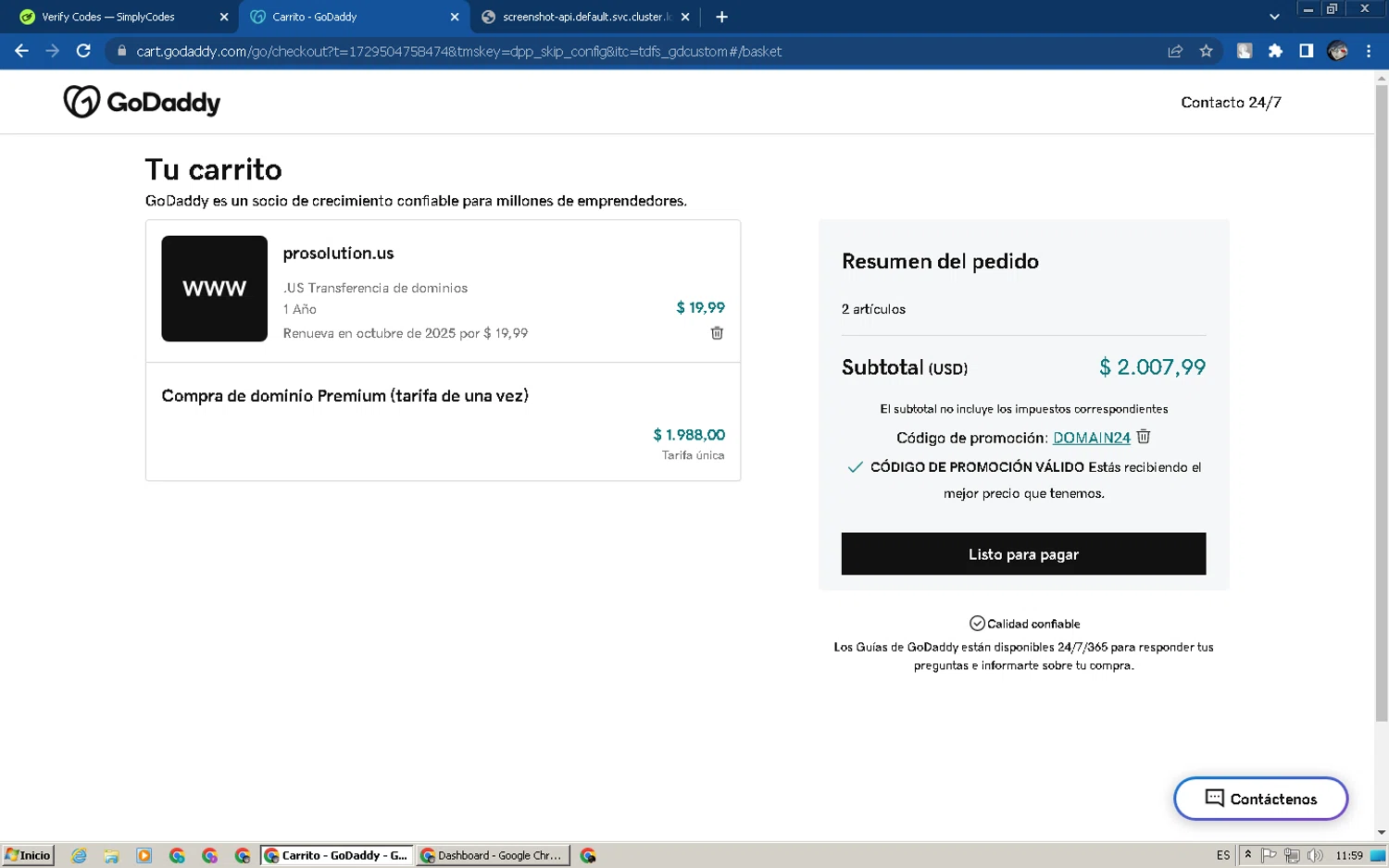 Prosolution Plus checkout page showing Prosolution Plus coupon code box | Screenshot taken by SimplyCodes community member on Oct 21, 2024