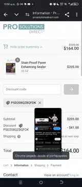 PSD208QZBQFDK coupon verification screenshot