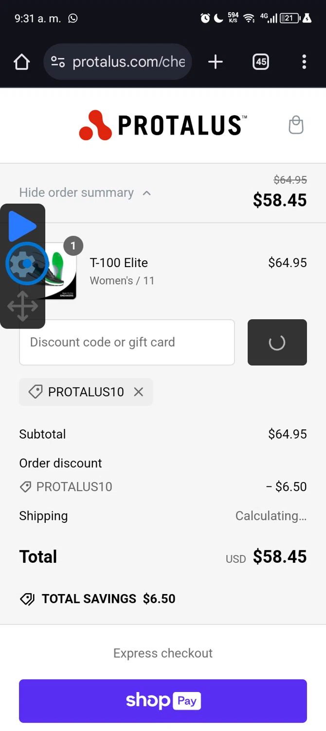 where to use Protalus promo code box