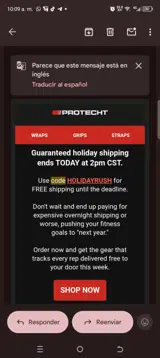 HOLIDAYRUSH coupon verification screenshot
