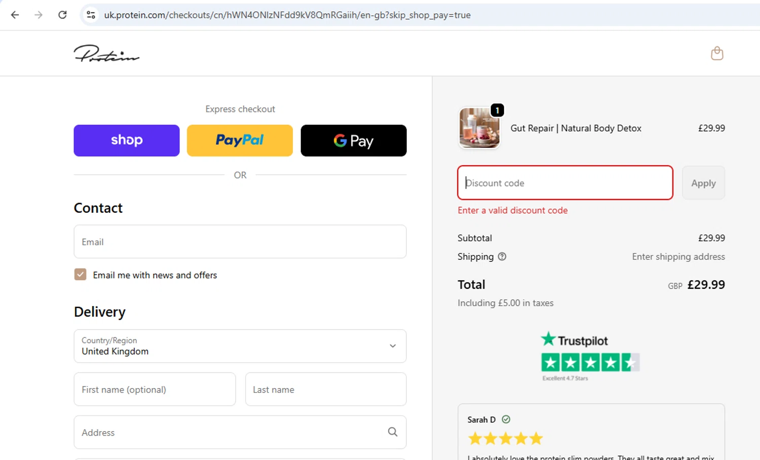 Protein.com discount code screenshot showing code EXTRA12 applied at Protein.com checkout page. Uploaded by SimplyCodes community member FortunateCurator1047 on Oct 22, 2025