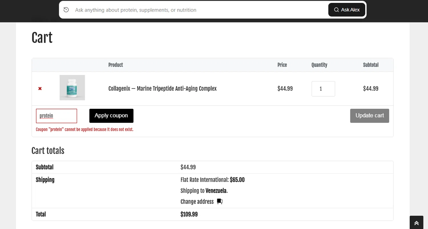 Protein Factory discount code screenshot showing code protein applied at Protein Factory checkout page. Uploaded by SimplyCodes community member Ronald13 on Nov 18, 2025