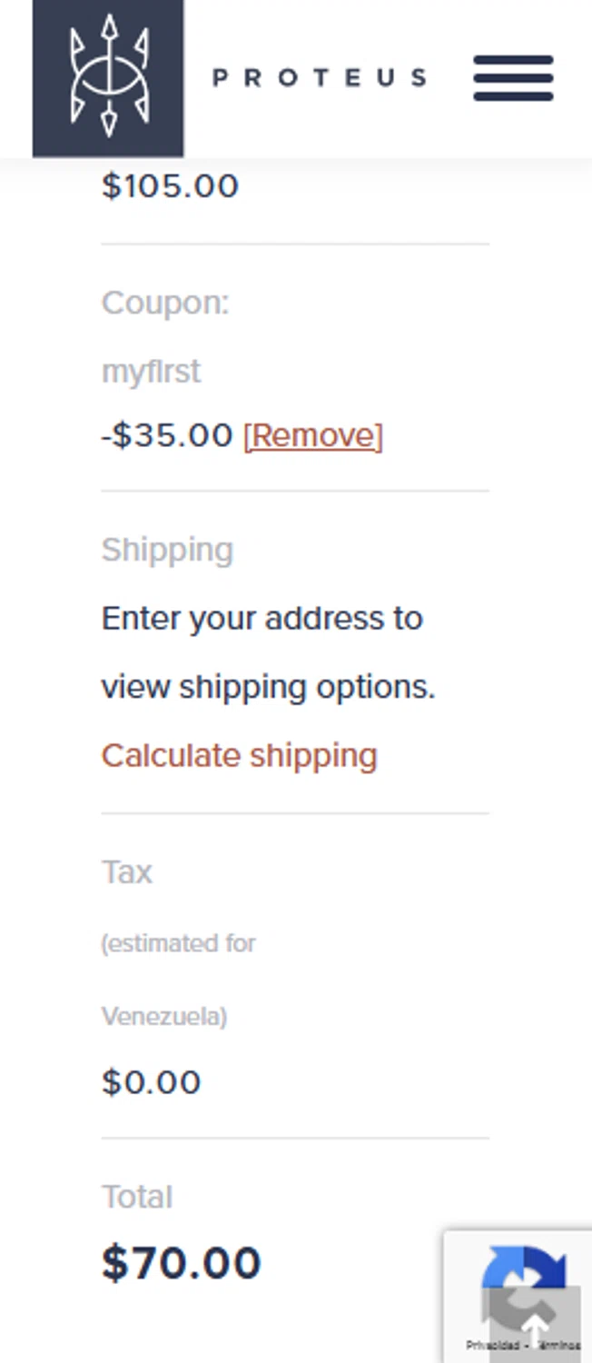 Proteus Snowboards promo code screenshot showing code MYFIRST applied at Proteus Snowboards checkout page. Uploaded by SimplyCodes community member MariaRoma on Jun 10, 2025