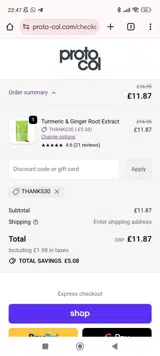 thanks30 coupon verification screenshot