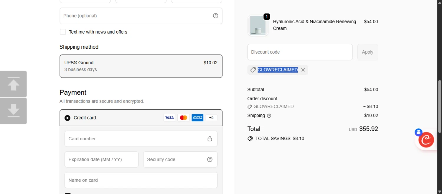 Protocol Lab promo code screenshot showing code GLOWRECLAIMED applied at Protocol Lab checkout page. Uploaded by SimplyCodes community member 111111 on Dec 27, 2025
