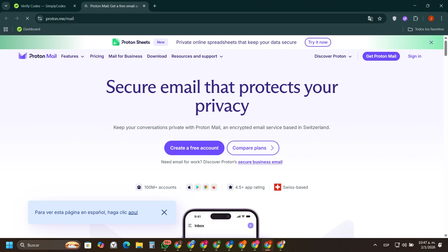 Verification screenshot for $18 Off Subscription at ProtonMail - 5mo ago