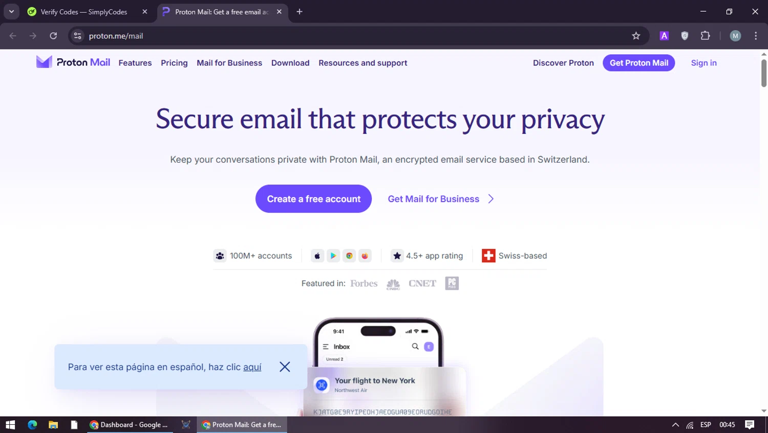 Verification screenshot for $20 Off Storewide (new Customers Only) at ProtonMail - 4mo ago