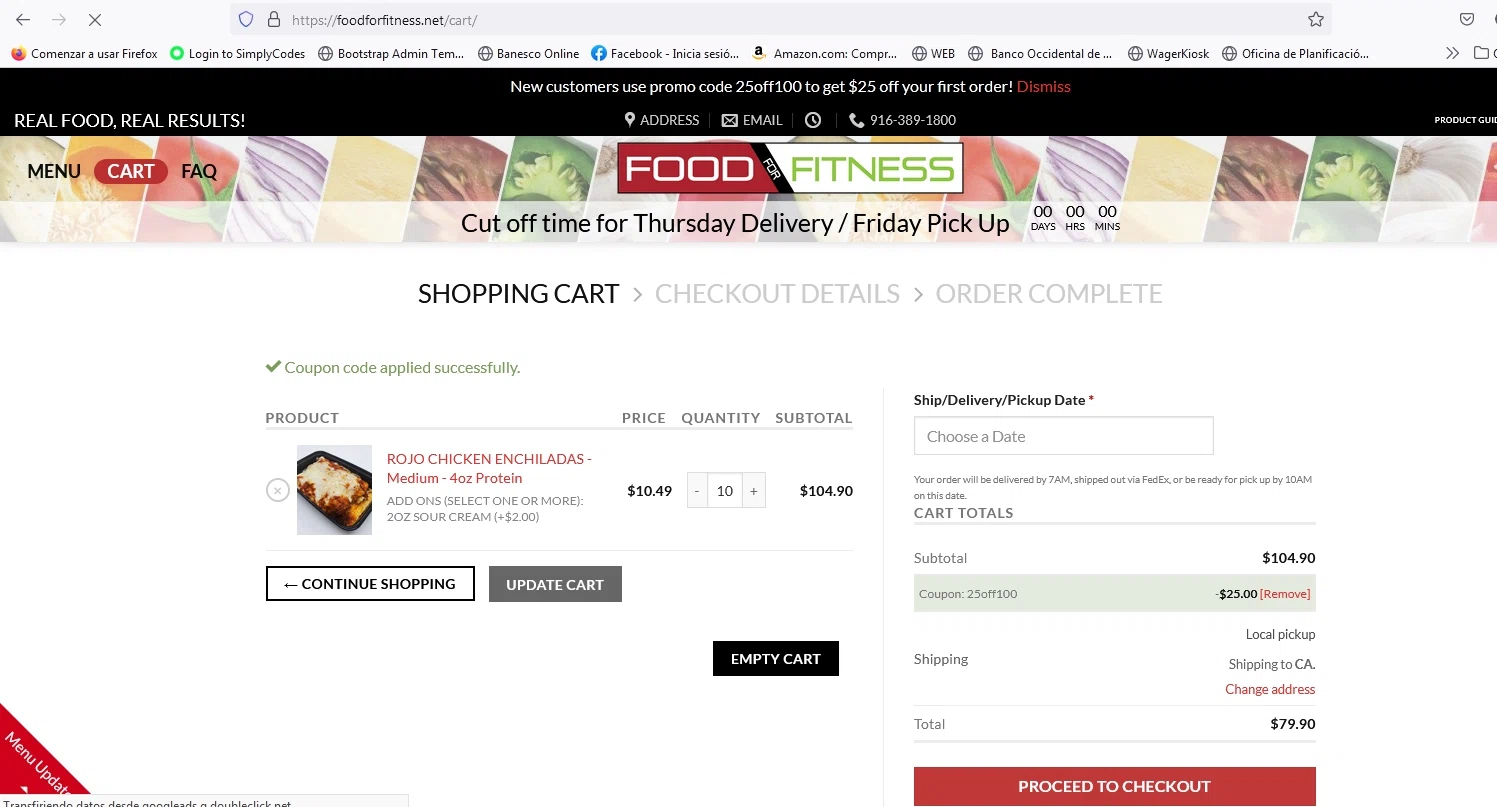 where to use Food For Fitness promo code box