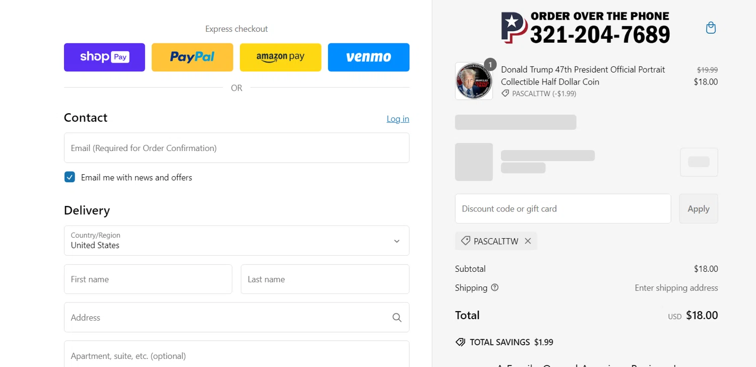 Proud Patriots discount code screenshot showing code PASCALTTW applied at Proud Patriots checkout page. Uploaded by SimplyCodes community member NinjaShoyo on Mar 3, 2025