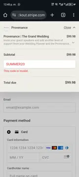 SUMMER20 coupon verification screenshot