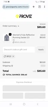 BF20 coupon verification screenshot