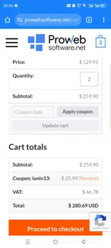 lunin13 coupon verification screenshot