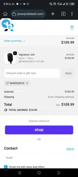 Madison10 coupon verification screenshot
