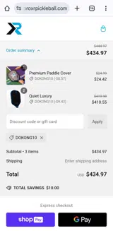 Dokong10 coupon verification screenshot