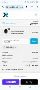 Carlos10 coupon verification screenshot
