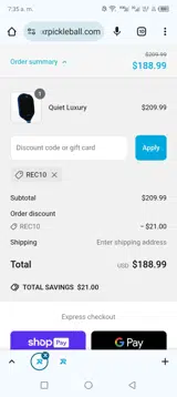 REC10 coupon verification screenshot
