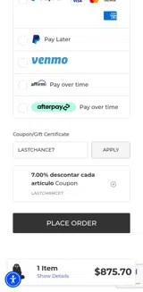 LASTCHANCE7 coupon verification screenshot