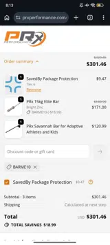BARME10 coupon verification screenshot