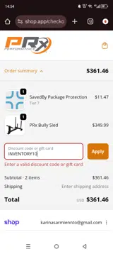 INVENTORY10 coupon verification screenshot