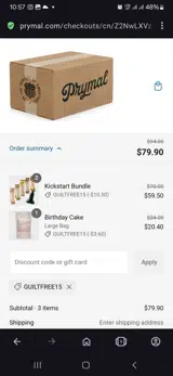 Guiltfree15 coupon verification screenshot