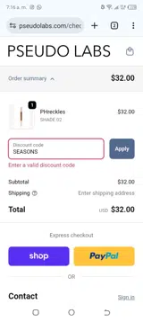 SEASONS coupon verification screenshot