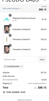 Goodrichwife coupon verification screenshot