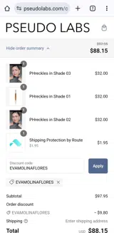 EVAMOLINAFLORES coupon verification screenshot