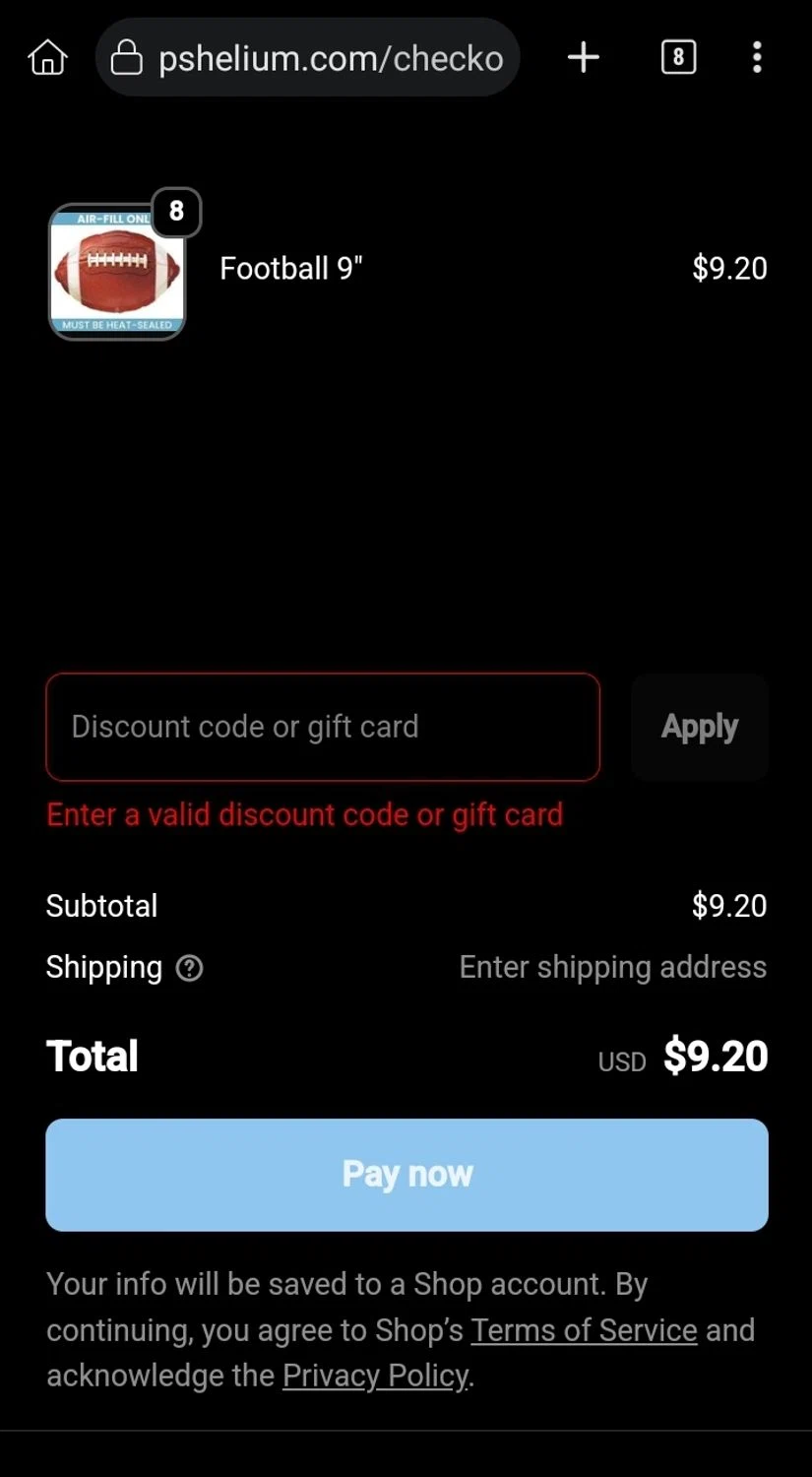 PS Helium discount code screenshot showing code FLOTO15 applied at PS Helium checkout page. Uploaded by SimplyCodes community member Sukuna_ on Dec 27, 2025
