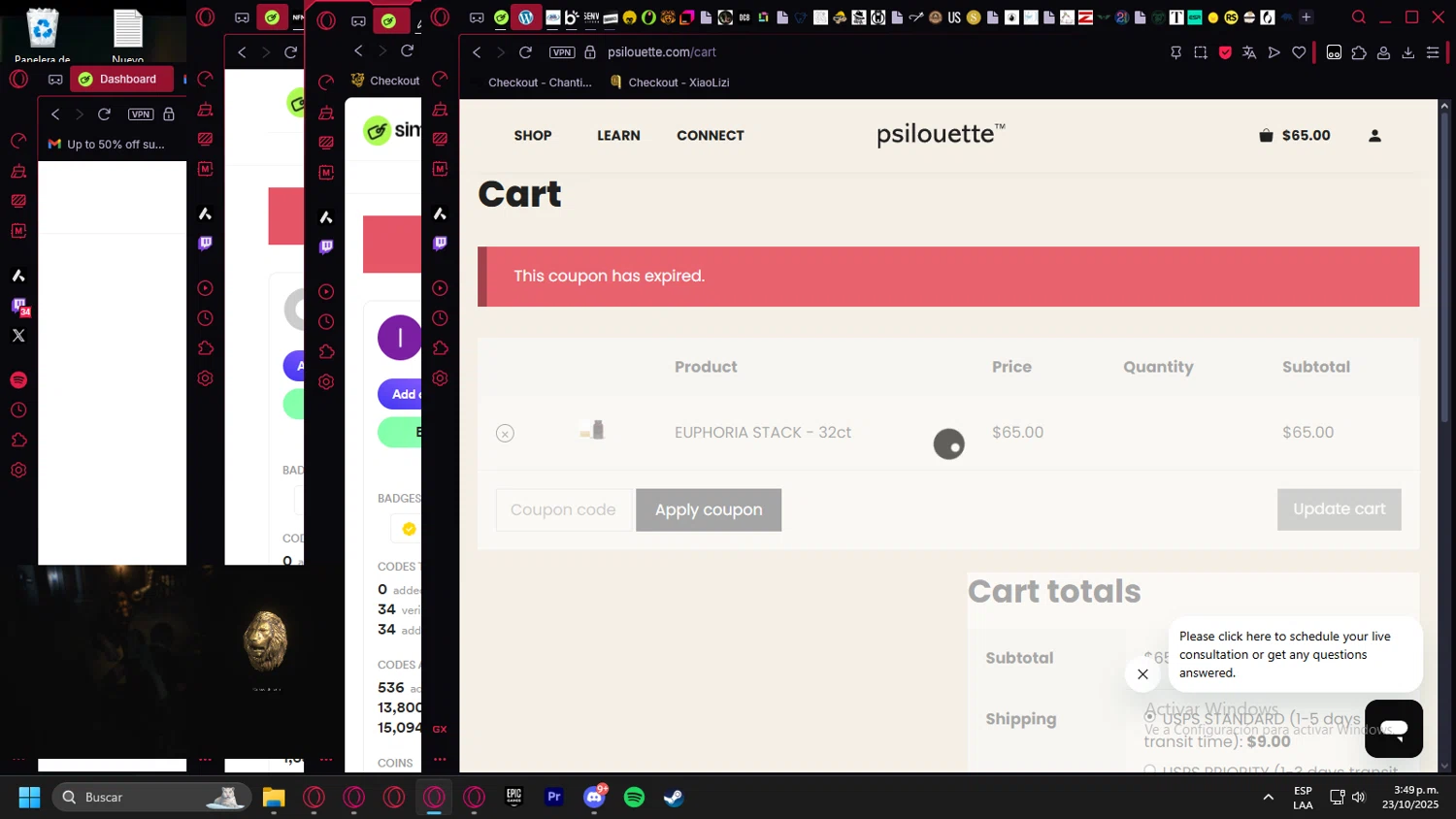 Psilouette coupon code screenshot showing code ravelove applied at Psilouette checkout page. Uploaded by SimplyCodes community member Halanweik on Oct 23, 2025