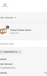 GARDENJOY10 coupon verification screenshot