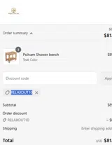 RELAXOUT10 coupon verification screenshot