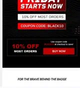 BLACK10 coupon verification screenshot