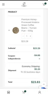 independencia coupon verification screenshot