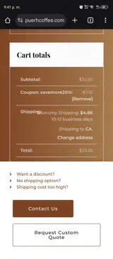 savemore20% coupon verification screenshot