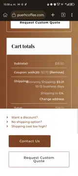 walk20 coupon verification screenshot
