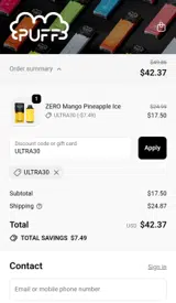 ULTRA30 coupon verification screenshot