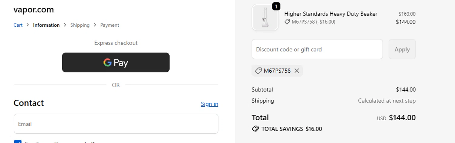 PuffItUp promo code screenshot showing code M67PS758 applied at PuffItUp checkout page. Uploaded by SimplyCodes community member SilverMakeup on Jun 16, 2026