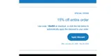 15off2 coupon verification screenshot