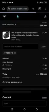 PEECH10 coupon verification screenshot