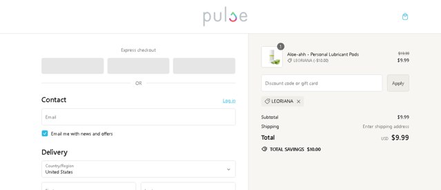 Pulse checkout page showing Pulse promo code box | Screenshot taken by SimplyCodes community member on Jul 20, 2024